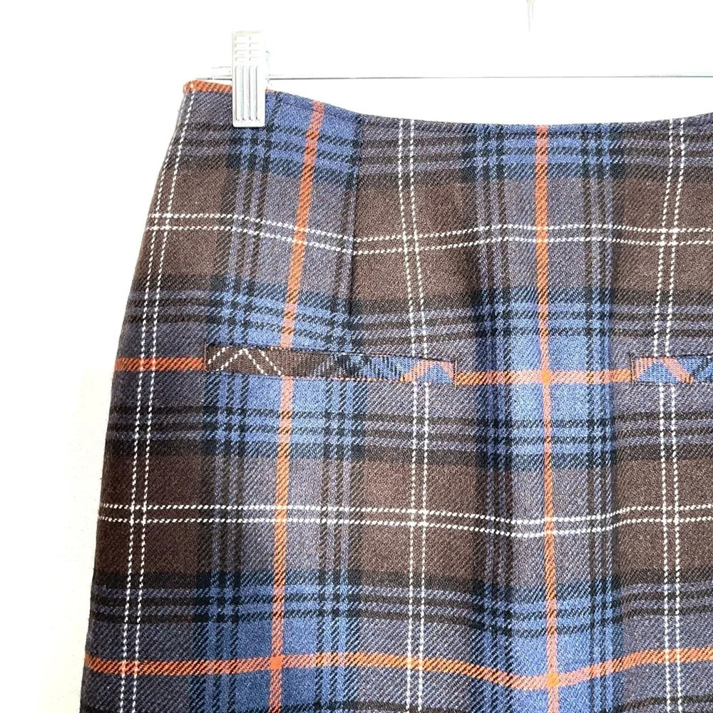 CAbi Blue and Black Plaid Pencil Skirt - Picture 2 of 11